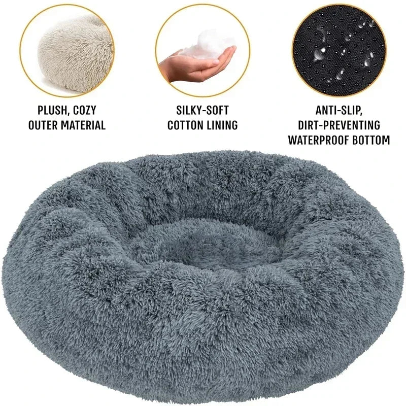 Bedroom Calming Dog Bed – Cozy Donut for Large, Medium & Small Dogs