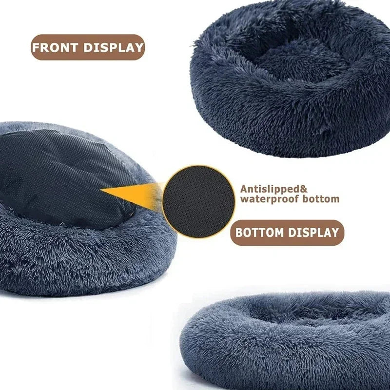 Bedroom Calming Dog Bed – Cozy Donut for Large, Medium & Small Dogs