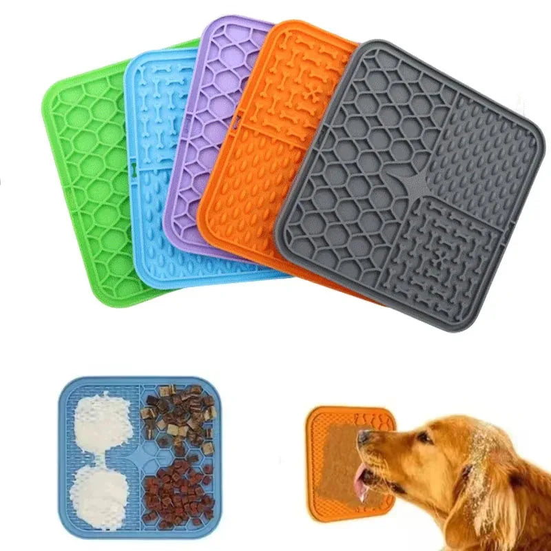 Pet Lick Silicone Mat – Slow Feeder &amp; Bathing Distraction Pad