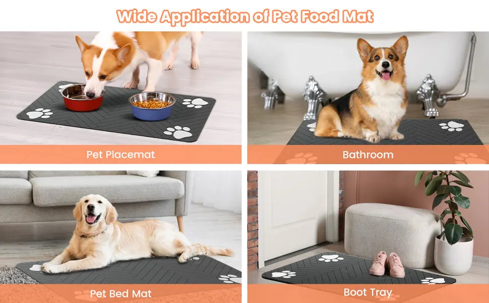 Absorbent Pet Feeding Mat – Waterproof, Non-Slip Placemat for Dogs & Cats