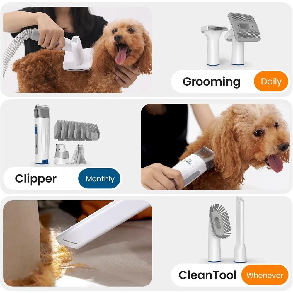 All-in-One Dog Hair Vacuum & Grooming Kit – Shedding & Trimming Made Easy