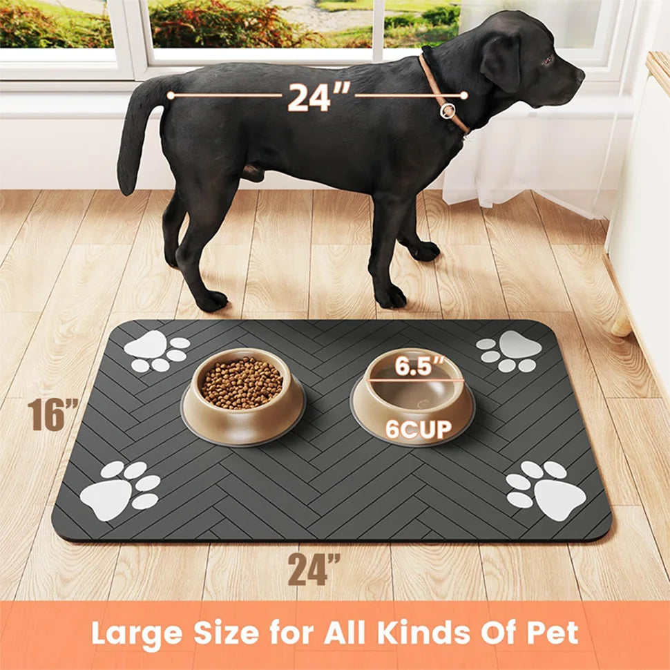 Absorbent Pet Feeding Mat – Waterproof, Non-Slip Placemat for Dogs & Cats